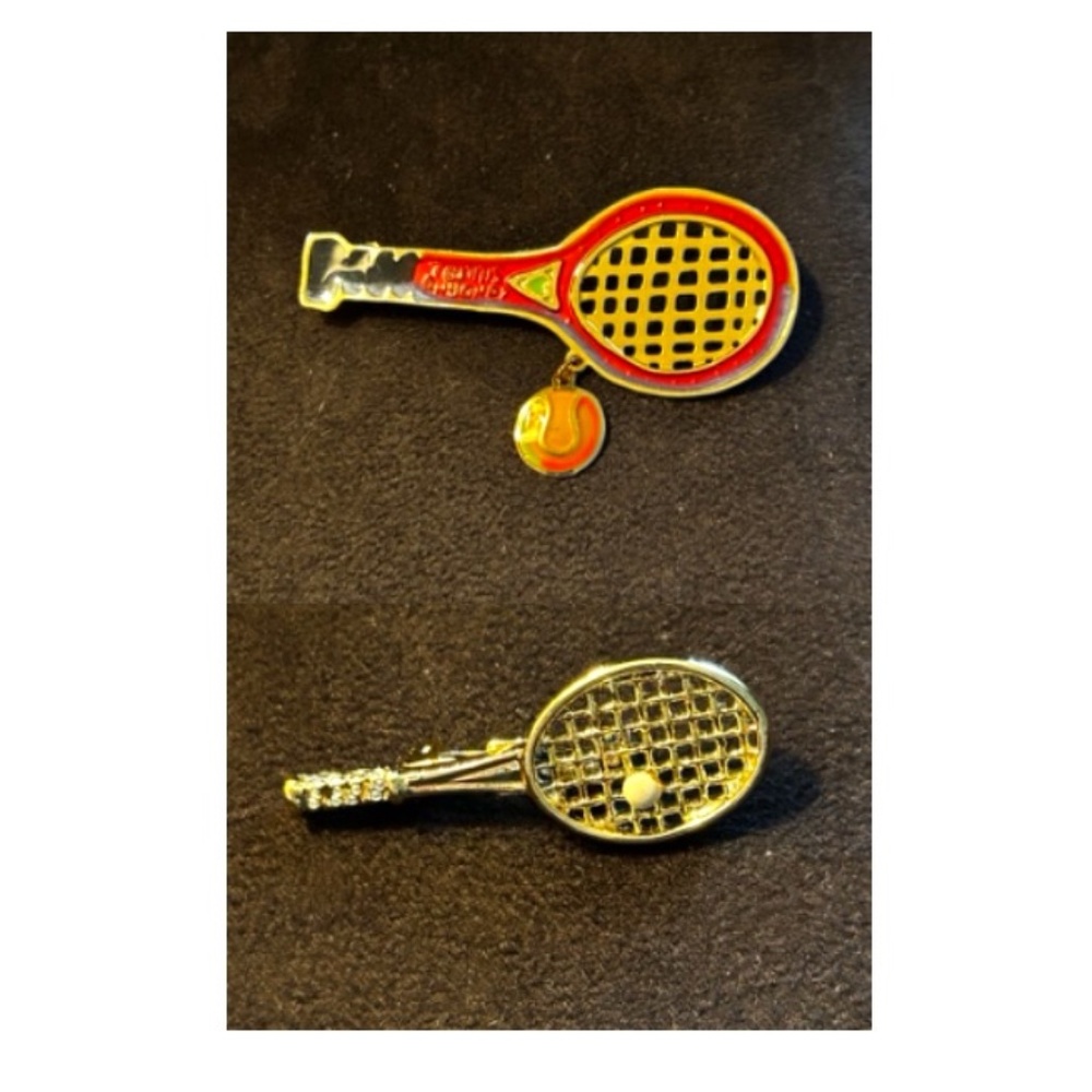 2 tennis racquet pins